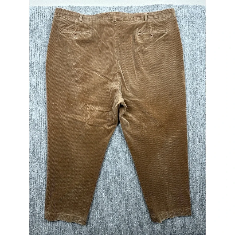 Vtg Polo Ralph Lauren Big Andrew Pants 50Bx30 Brown Corduroy Pleated Classy